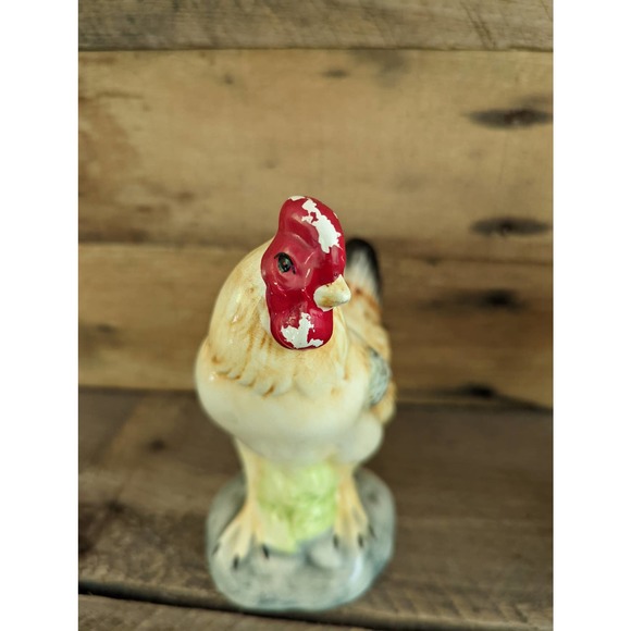 Vintage Set of Two Porcelain Chicken Figurines / Hen and Rooster - Picture 4 of 8